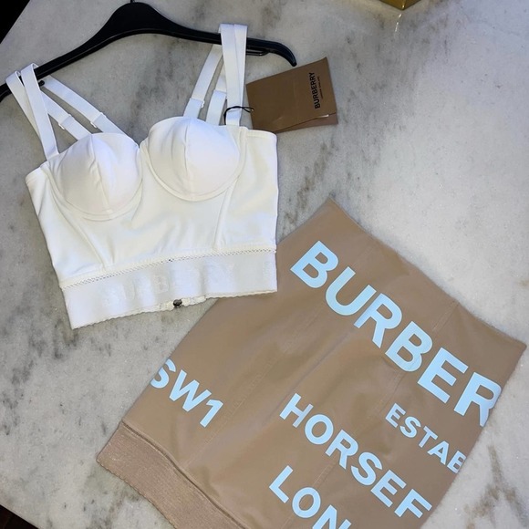 Burberry Horseferry Print Mini Skirt in Nude - Picture 5 of 13